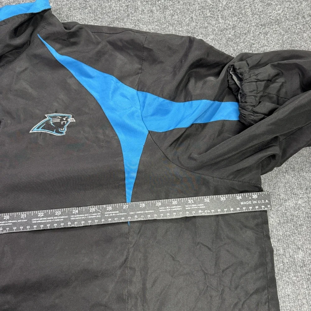 Carolina Panthers NFL Team Apparel Windbreaker Mens 5XL Black Blue Jacket